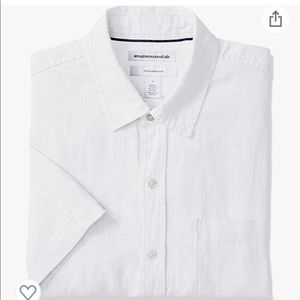 NWT Men's Slim Short-Sleeve Linen Shirt Large